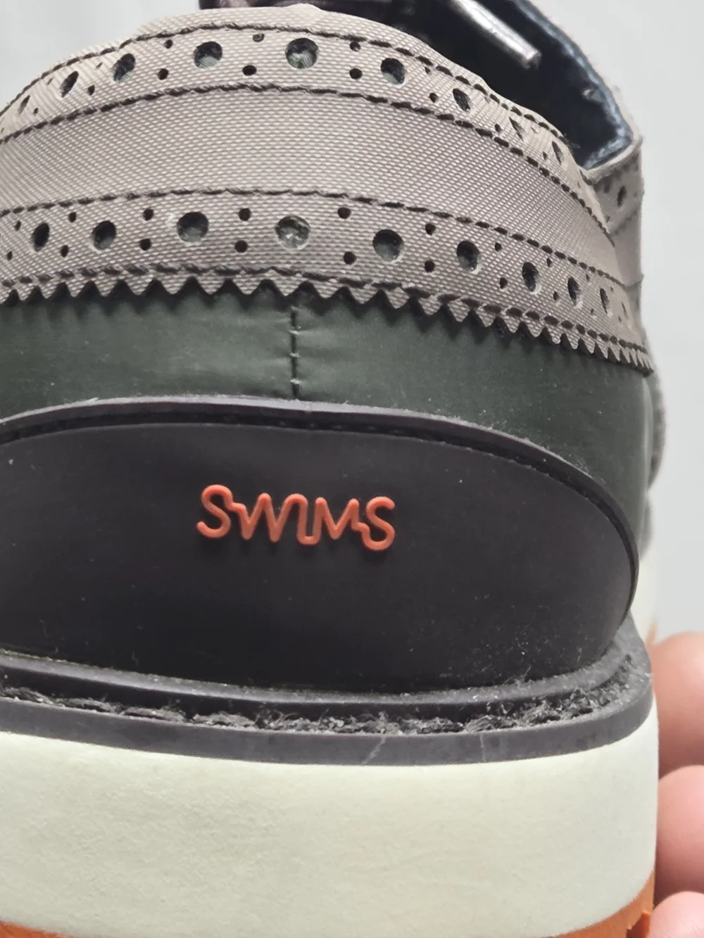 SWIMS Charles Wingtip Brogue‎ Shoes Olive Green Brown Water Resistant Men’s Sz 9